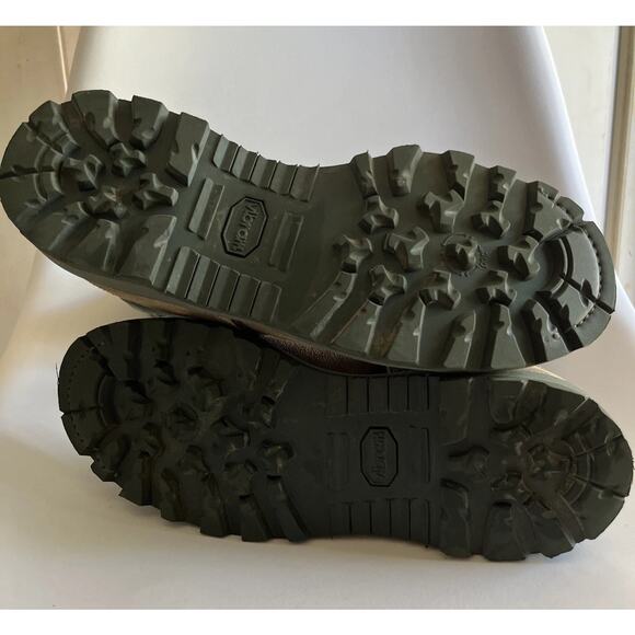 Combat Boots Mondo Mens 7.5 R UFCW Green Suede Steel Toe Vibram Sole Women 9.5 - Picture 14 of 16